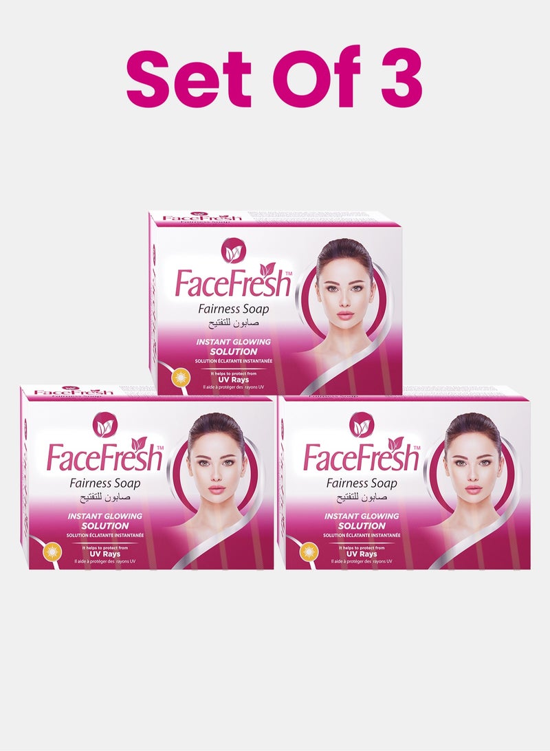 Face Fresh Set of 3 Fairness Soap - Improves Skin Tone & Brightens Skin, Increases Hydration & Firmness, Fairness Soap for All Skin Types 100g - Image 1