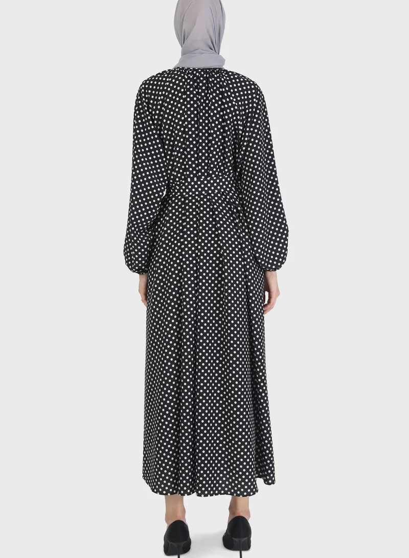 Refka by modanisa Printed Flared Dress