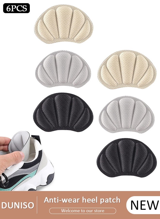 DUNISO Back of Heel Cushion Inserts, 6 Pieces Grips Pads for Boots, Loose Shoes Too Big, Shoe Pad Foot Sports Adjustable Anti-wear Feet Inserts Insoles Patch Protector - Image 1