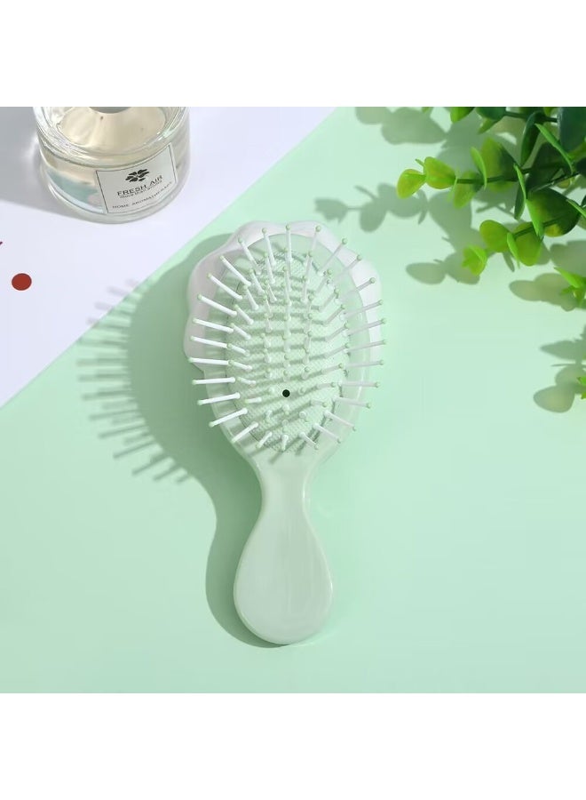 Ucanbe 2pcs Portable Mini Air Cushion Hair Brush - Soft Nylon Bristles for Wet & Dry Hair, Ideal Travel Companion, Perfect Christmas Stocking Gift Macaron Green - Image 1