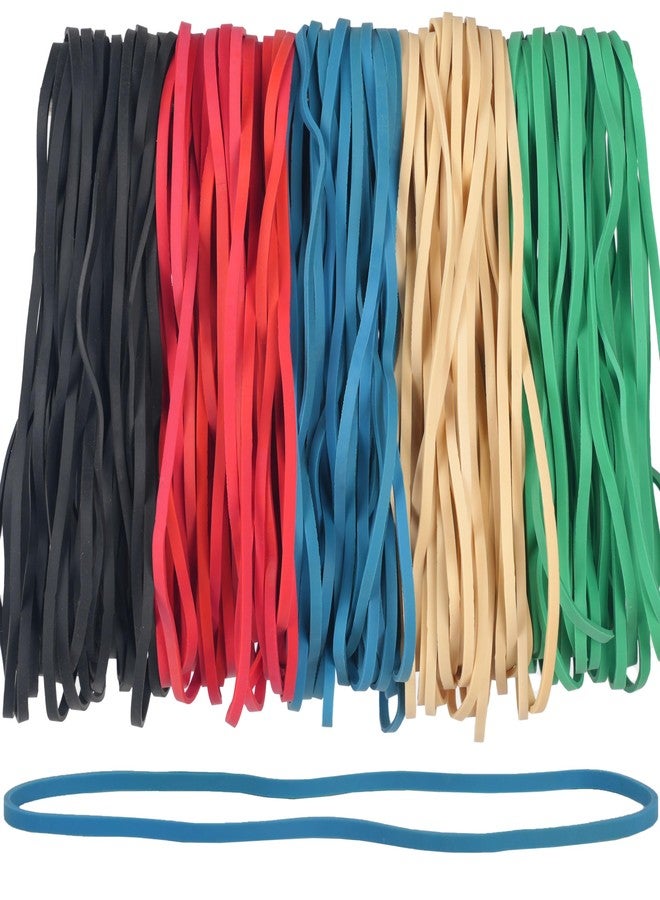 Foshine Rubber Bands Garbage Can Bands Elastic Large Size #117B 100 Pcs Trash Can Bands Elastics Bands 7 inch Assorted Color For Office Supplies Home - Image 1