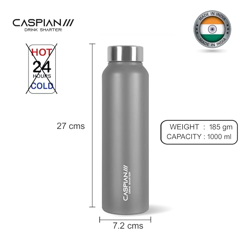 CASPIAN /// Astra ISI Certified Stainless Steel Water Bottle 1ltr.(Multicolour, 1 Litre, Set of 6) | Leak Proof Thunder for Fridge Home Office Travel School Kids Boys Girls Adults Sports Gym| BPA Free - Image 5