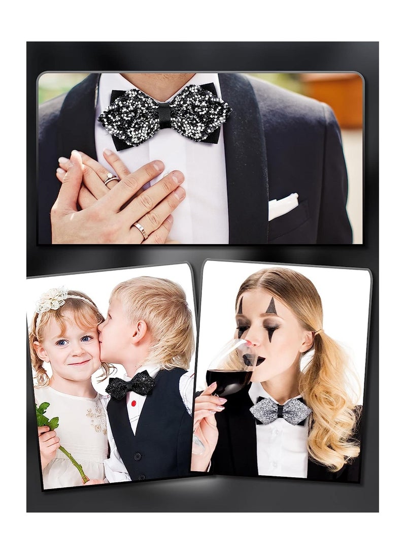KASTWAVE Rhinestone Pre Tied Bow Ties, Men's Adjustable Length Glitter Bow Tie, Gentleman's Sparkly Bow Ties for Wedding and Parties, 3Pcs - Image 4