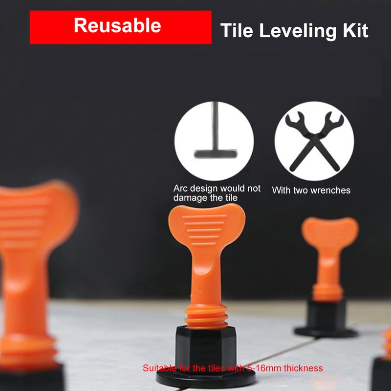 50Pcs Tile Leveling System with Special Wrench Reusable Floor Wall Tile Leveling Kit for Building Walls & Floors - Image 5