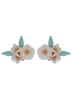A Pair of Duckbill Clips White Pearl Flowers Hair Accessories Handmade Hair Clips for Women