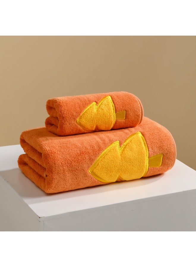 Embroidered Coral Fleece Small Tree Set Towel Wash Face Bathing Thickened Absorbent Household Adult Towel Embroidered Bath Towel