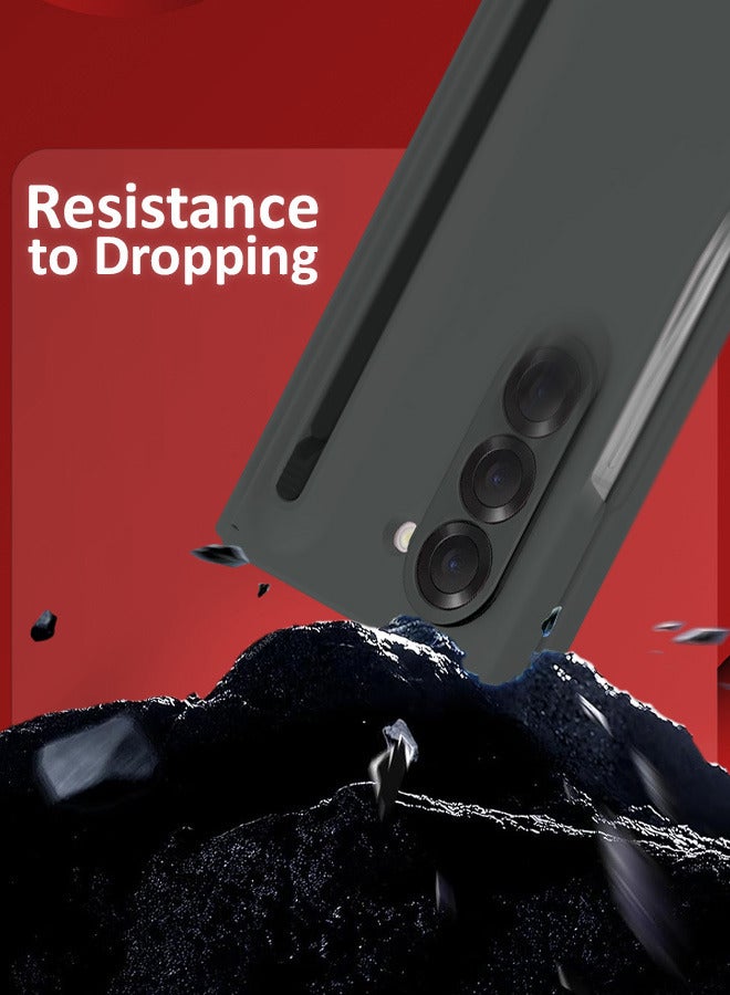 CATANES (for Samsung Galaxy Z Fold 6) Case with Screen Protector Ultra Hybrid Premium Case with Built-in New Compact S Pen, Holder and Storage Slot for Pen Black - Image 4