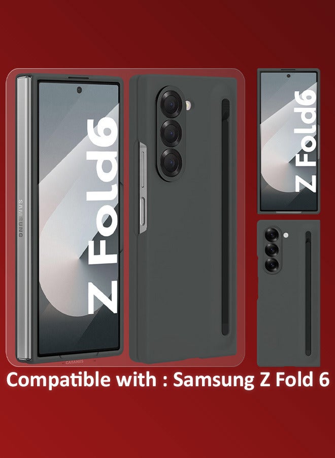 CATANES (for Samsung Galaxy Z Fold 6) Case with Screen Protector Ultra Hybrid Premium Case with Built-in New Compact S Pen, Holder and Storage Slot for Pen Black - Image 5