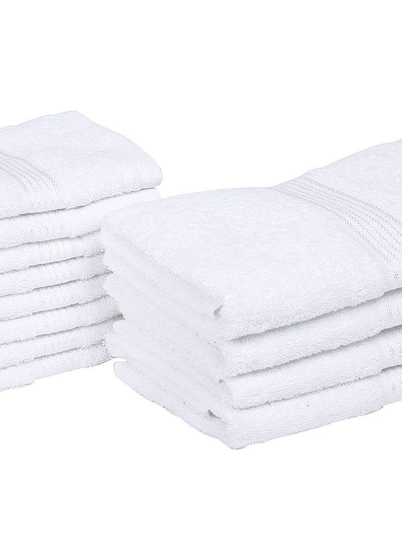 KOPA [12pc] Quick Dry 100% Cotton Soft Terry Towel -4pc Hand, 8pc Face (d'ross) | Quick Dry 100% Cotton | Super Absorbent, Lightweight, Odour Free - for Men, Women, Kids Solid-White - Image 5