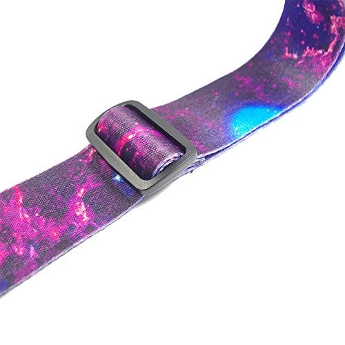 Wolfride Colorful Guitar Shoulder Strap - Purple Cloud Starry Sky Pattern for Acoustic, Electric, Bass Guitar - Image 4
