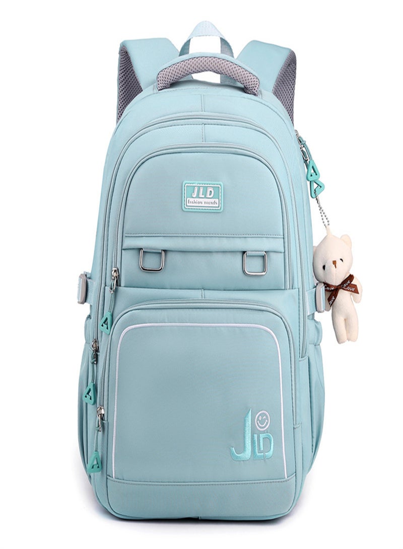 LJD Waterproof Female School Fashion Backpack,Laptop Backpacks, Complimentary Panda Ornament - Image 1