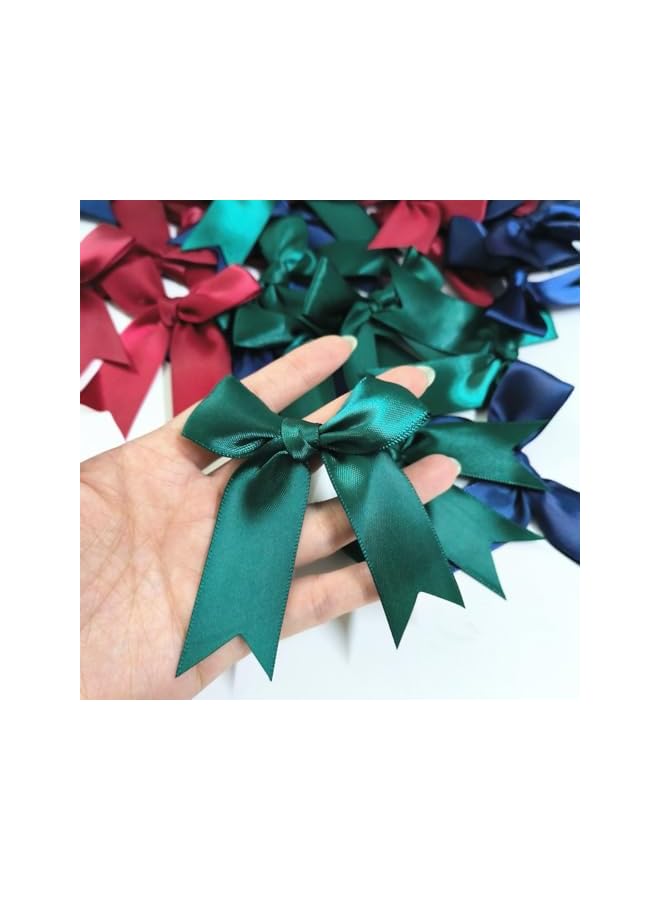 The Bros 30 Pcs Ribbon Bows for Crafts, 8CM Large Decorative Gift Bows Colored Satin Ribbon Bowknot for DIY Gift Wrapping Wedding Party Presents Cake Topper Bakery Candy Bags Hair Accessories (A) - Image 4
