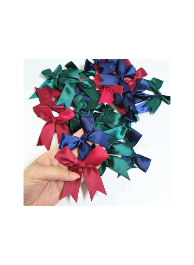 The Bros 30 Pcs Ribbon Bows for Crafts, 8CM Large Decorative Gift Bows Colored Satin Ribbon Bowknot for DIY Gift Wrapping Wedding Party Presents Cake Topper Bakery Candy Bags Hair Accessories (A) - Image 3