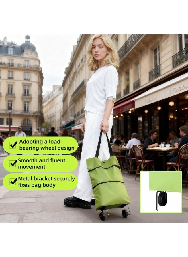 NANAO 2-in-1 Foldable Shopping Cart with Wheels,Waterproof & Sturdy Grocery Bag Hand Truck, Collapsible Portable Rolling Tote for Supermarket,Laundry,Travel,33 lbs Capacity,Waterproof Oxford Fabric - Image 5