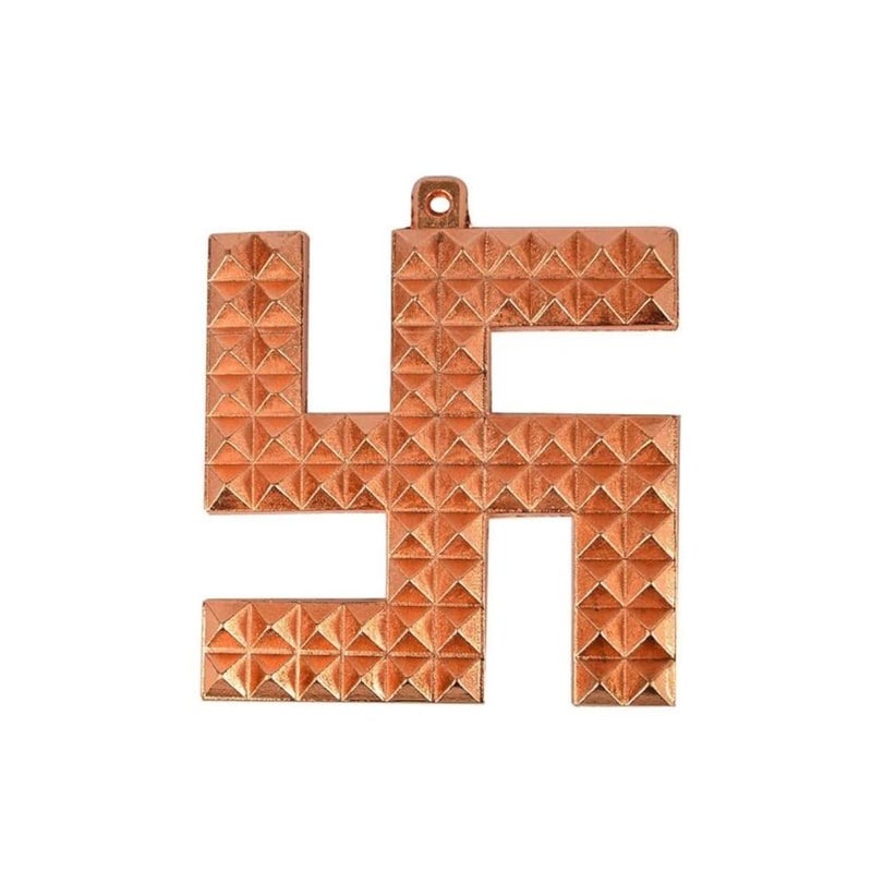 TREE MAISON CORONATING HOMES TREEMAISON CORONATING HOMES Vastu Copper Swastik 6 Inch Satiya Pyramid Door Sign Vastu Dosh Nazar Dosh Remedy Prosperity Success Pack of 1 - Image 1