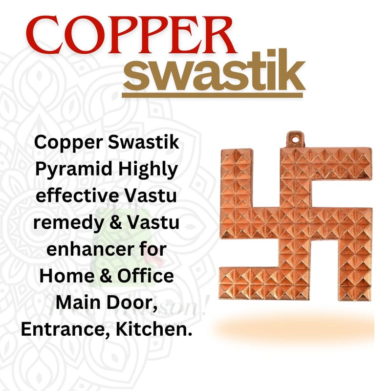 TREE MAISON CORONATING HOMES TREEMAISON CORONATING HOMES Vastu Copper Swastik 6 Inch Satiya Pyramid Door Sign Vastu Dosh Nazar Dosh Remedy Prosperity Success Pack of 1 - Image 3