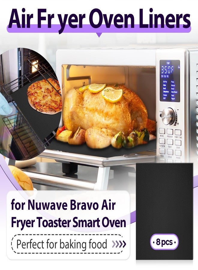 chaseroad 8 PCS Toaster Oven Liner for Nuwave Bravo Air Fryer Toaster Smart Oven, Reusable Teflon Liner, Air Fryer Accessories for Nuwave 12-in-1 30-QT XL Capacity Countertop Convection Oven - Image 2