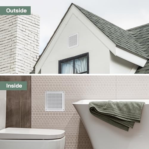 Vent Systems غطاء فتحة تهوية معدني أبيض 10" × 10" (بشكل عام) بوصة - شبكات جدران وسقوف متينة مع شبكة وفتحات مدمجة - تركيب سهل لنظام عودة الهواء وعادم HVAC - Image 5