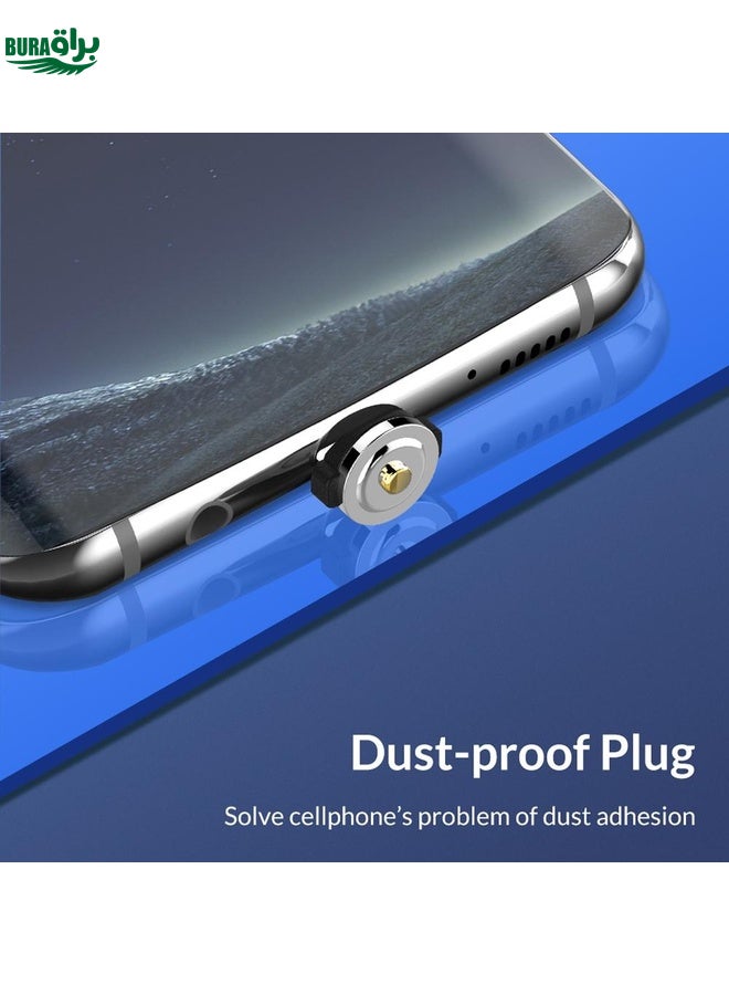 BURAQ USB to Micro USB Magnetic Metal Connector Nylon Two-color Braided Magnetic Data Cable, Cable Length: 1m(Gold) - Image 4