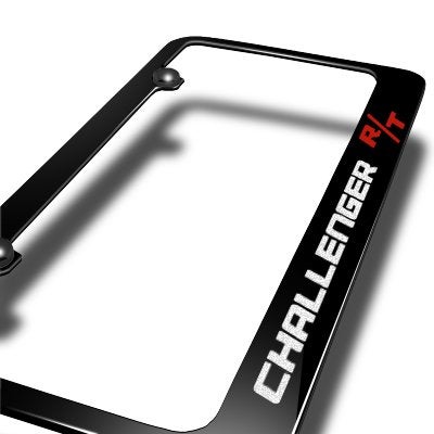 Dodge Challenger R/T Black Metal License Plate Frame - Image 2