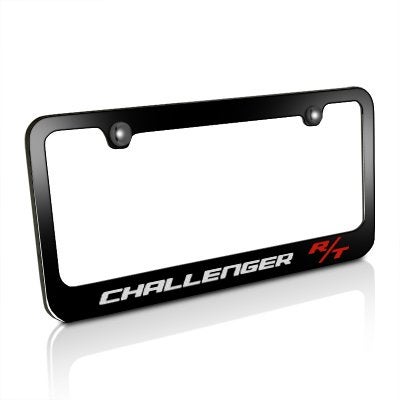 Dodge Challenger R/T Black Metal License Plate Frame - Image 1