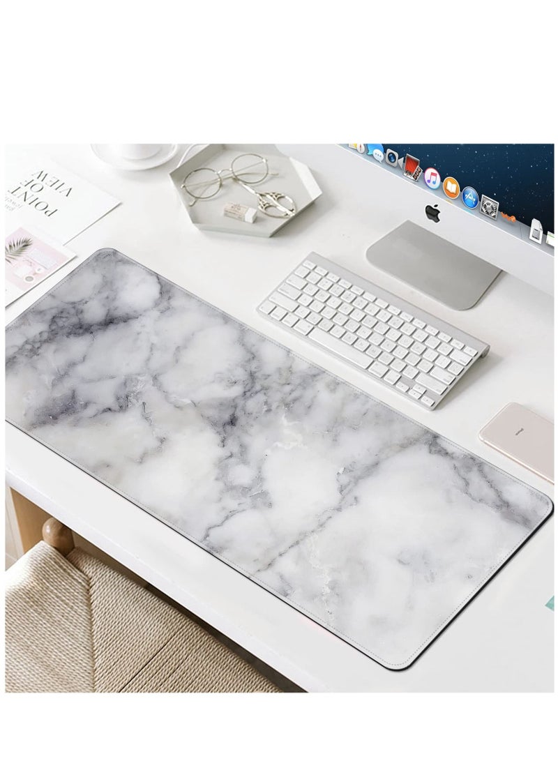 Arabest Large Mouse Pad Extended Gaming Mouse Pad Anti-slip Rubber Base Desk Pad Desktop Pad Smooth Fabric Keyboard Mouse Pad 800 * 300 * 3mm Marble - Image 2
