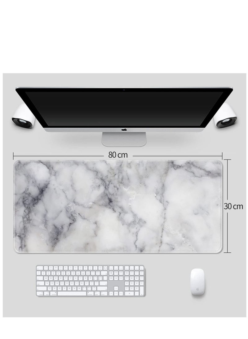Arabest Large Mouse Pad Extended Gaming Mouse Pad Anti-slip Rubber Base Desk Pad Desktop Pad Smooth Fabric Keyboard Mouse Pad 800 * 300 * 3mm Marble - Image 4