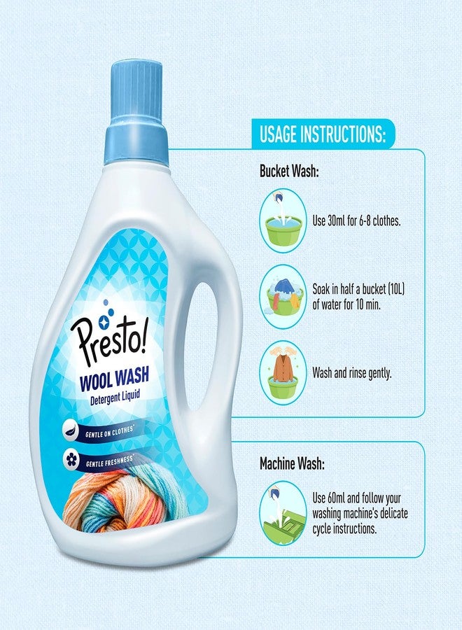 Presto! Amazon Brand - Presto! Wool Wash Detergent Liquid 1L | Unscented - Image 5