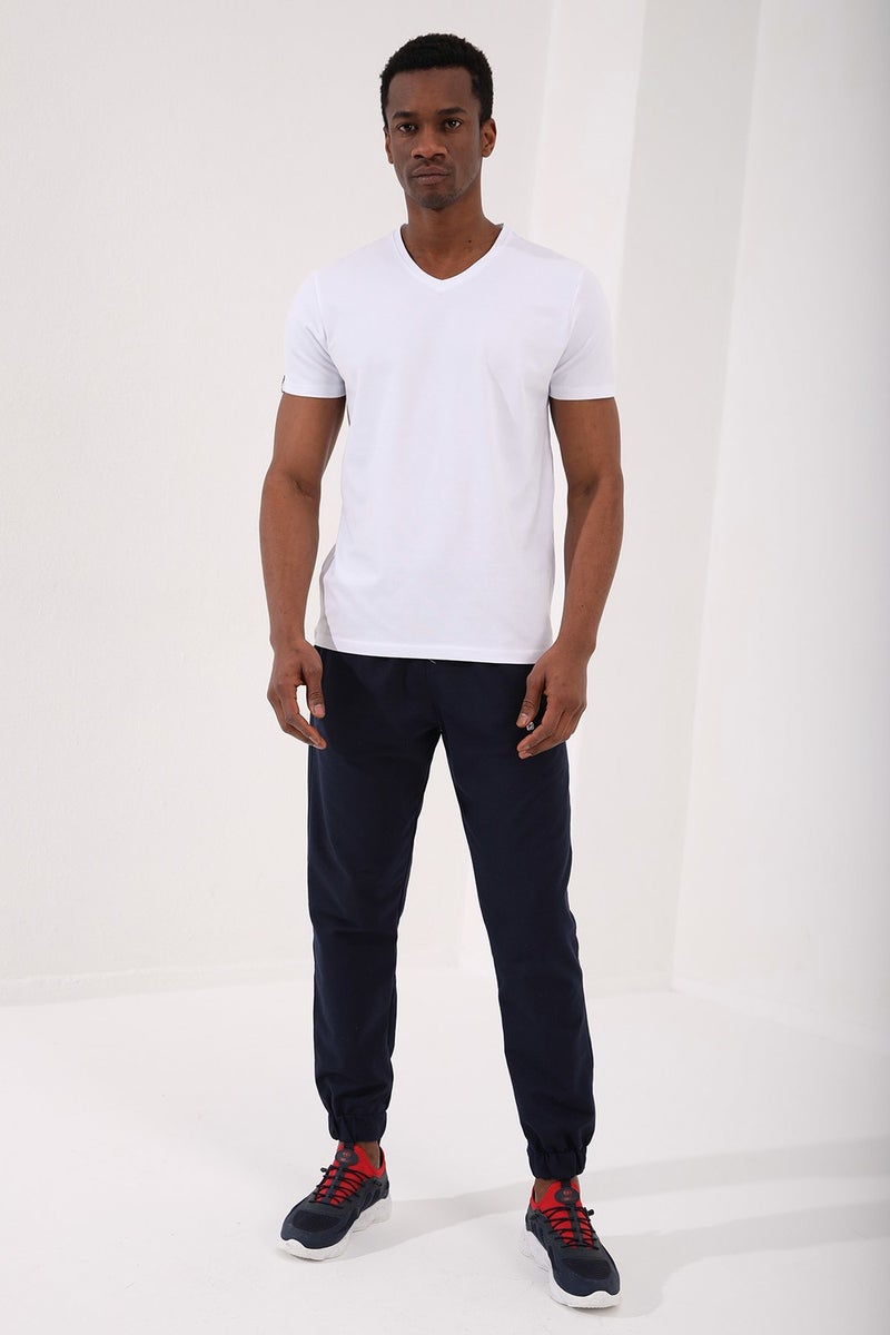 Tommy Life White Men's Basic Short Sleeve Standard Mold V-Neck T-Shirt - 87912  - Image 1