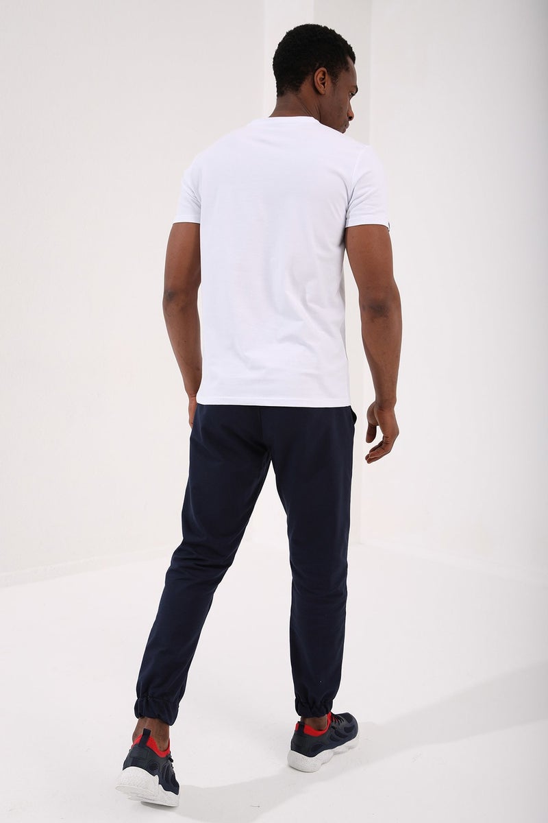 Tommy Life White Men's Basic Short Sleeve Standard Mold V-Neck T-Shirt - 87912  - Image 3