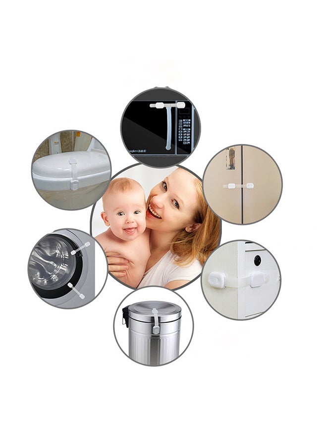 12 Pack Multi-Use Adhesive Straps Locks - Childproofing Baby Proofing Cabinet Latches for Drawers, Fridge, Dishwasher, Toilet Seat, Cupboard, Oven, Trash Can, No Drilling Required - Image 5