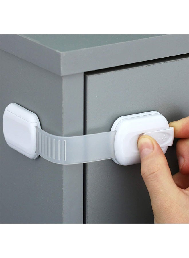 12 Pack Multi-Use Adhesive Straps Locks - Childproofing Baby Proofing Cabinet Latches for Drawers, Fridge, Dishwasher, Toilet Seat, Cupboard, Oven, Trash Can, No Drilling Required - Image 4