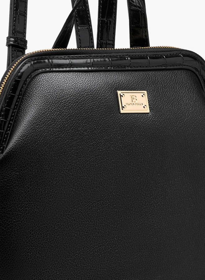 Flora Bella By Shoexpress Women Solid Backpack with Adjustable Straps and Zip Closure - 11x26x28 cm