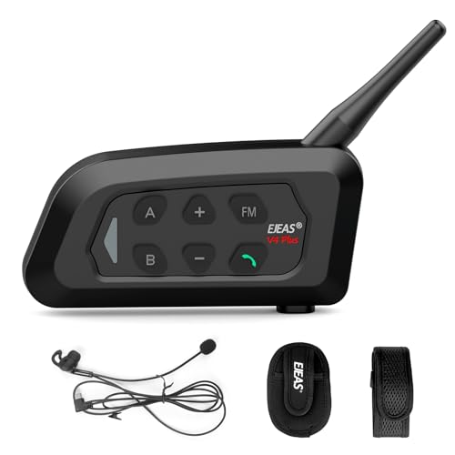 EJEAS V4C Plus Professional Football Intercom, Bluetooth 5.1 Headset with Noise Reduction/Waterproof/FM Radio/Armband for 4 Referees Group Communication (1PC) - Image 1