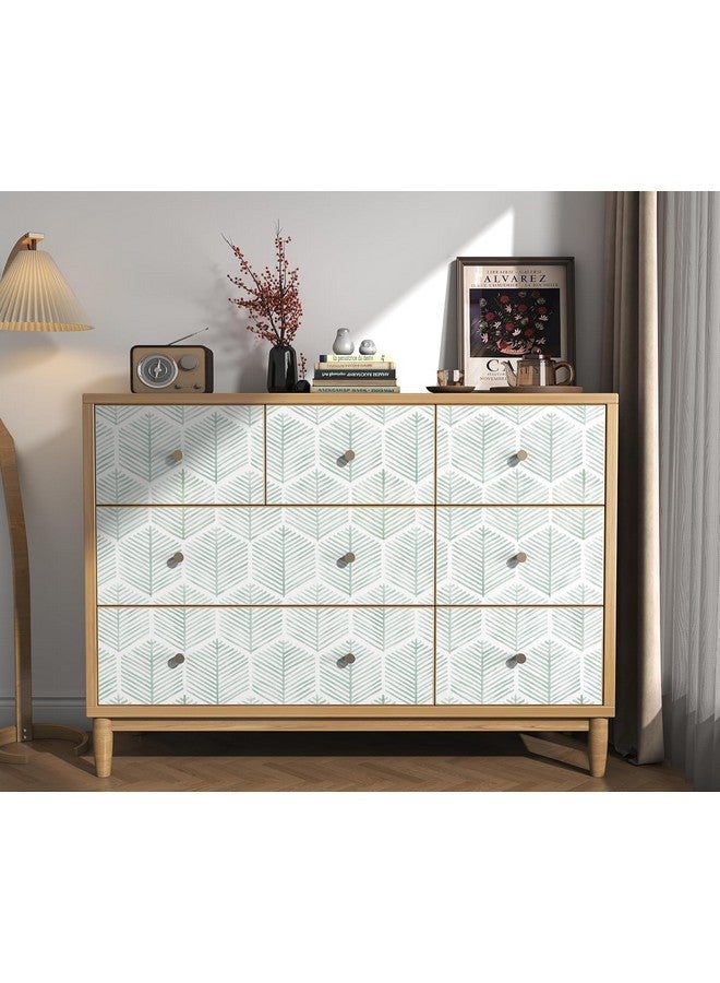 Rylan Modern Peel and Stick Wallpaper Boho Contact Paper for Cabinets and Drawers Self Adhesive Wallpaper Removable Wallpaper for Bedroom Geometric Wallpaper for Bathroom Green/White 45 * 300 - Image 2