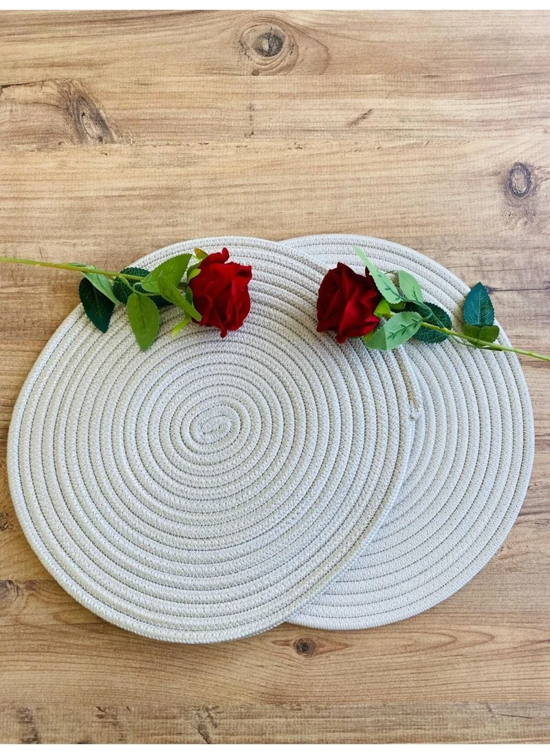 BDZ Deri BDZ Leather Jute Wicker American Service Plate 2 Pieces