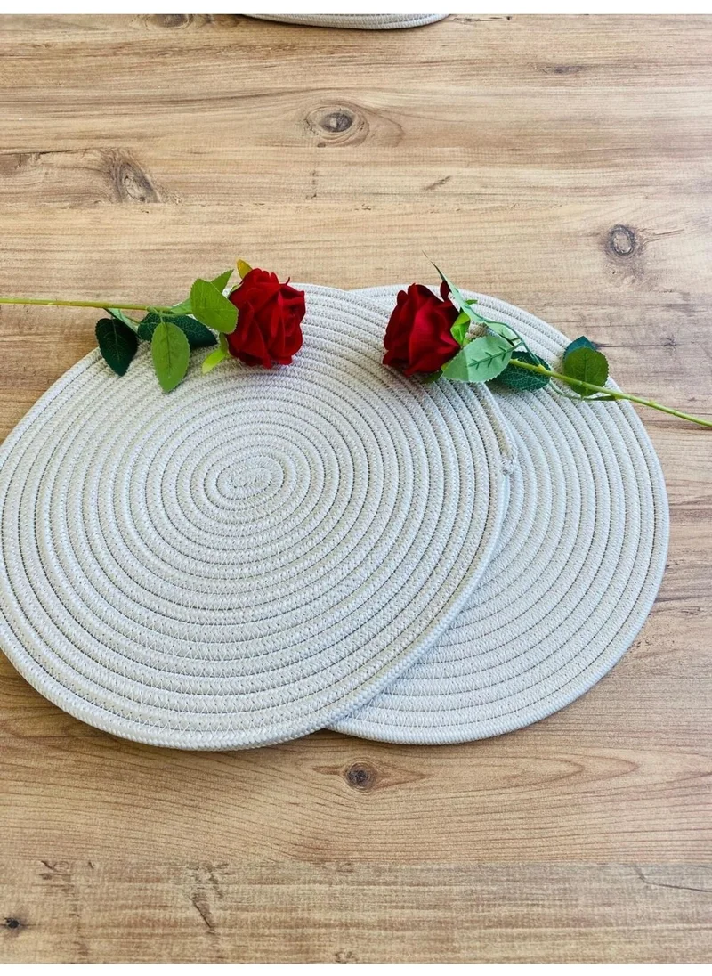 BDZ Deri BDZ Leather Jute Wicker American Service Plate 2 Pieces