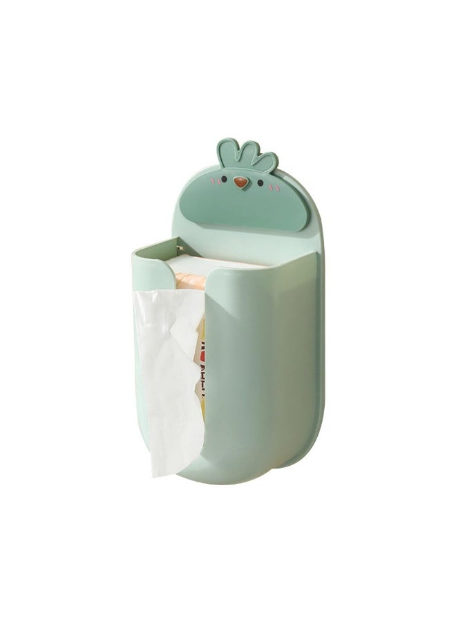 JZS Wall Mounted Tissue Box Holder,Cartoon Magnetic Tissue Box Holds Boxes of Gloves Towels Wipes Tissues Mount onto Bedroom Dresser Countertop Desk(Green) - Image 1