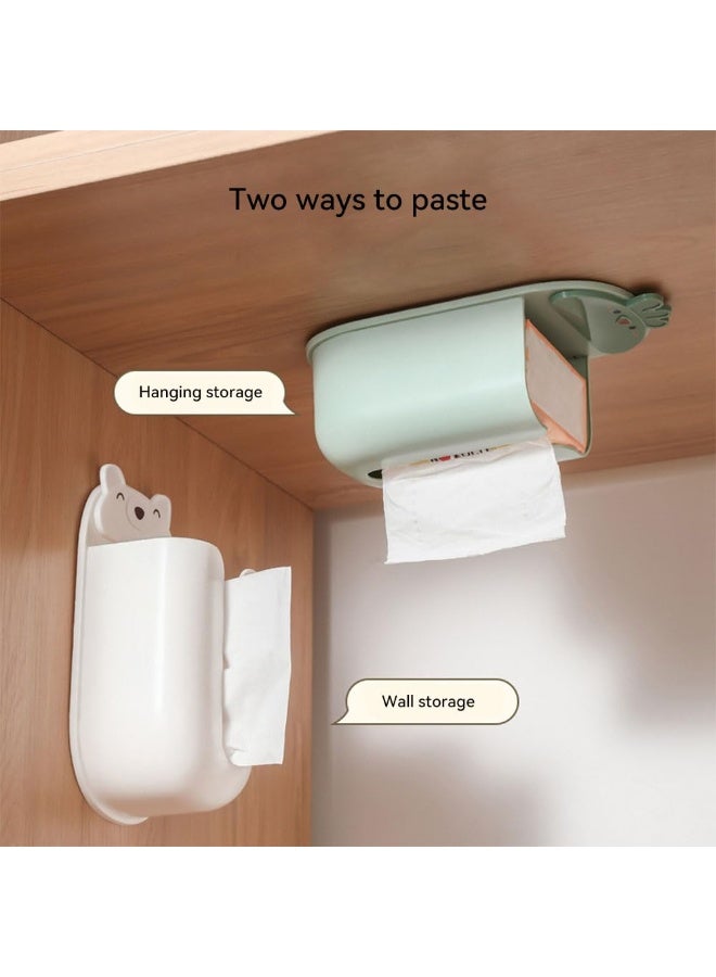 JZS Wall Mounted Tissue Box Holder,Cartoon Magnetic Tissue Box Holds Boxes of Gloves Towels Wipes Tissues Mount onto Bedroom Dresser Countertop Desk(Green) - Image 5