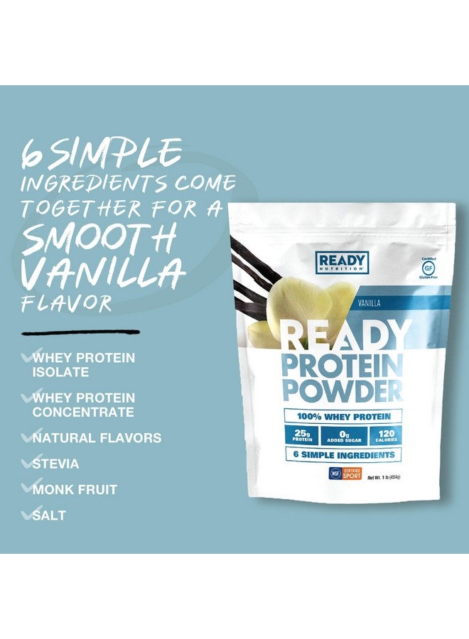 ريدي مسحوق البروتين، 25 جرامًا من بروتين مصل اللبن، 0 جرامًا من السكر، 6 مكونات بسيطة، فانيليا، كيس 1 رطل - Image 3