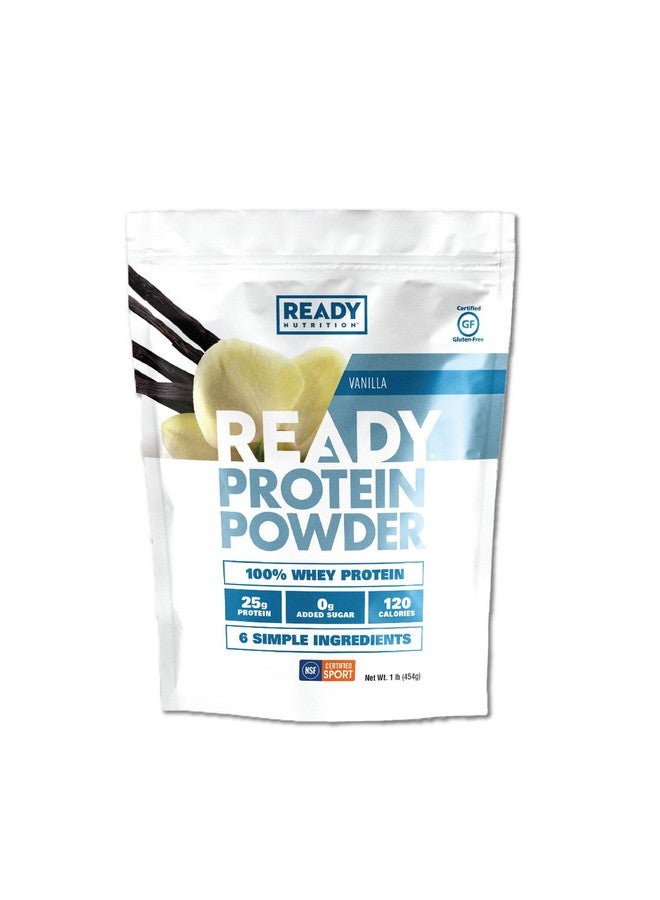 ريدي مسحوق البروتين، 25 جرامًا من بروتين مصل اللبن، 0 جرامًا من السكر، 6 مكونات بسيطة، فانيليا، كيس 1 رطل - Image 1
