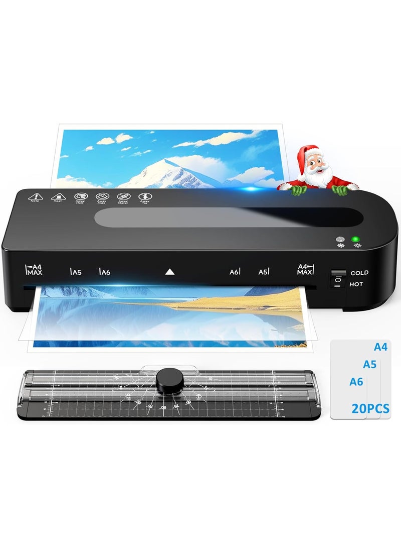 Y&D Laminator Machine, A4 Laminators Hot & Cold with 20 Laminating Sheets and Trimmer, 9 Inch Laminating Machine for Office, School, Business and Home - Image 1
