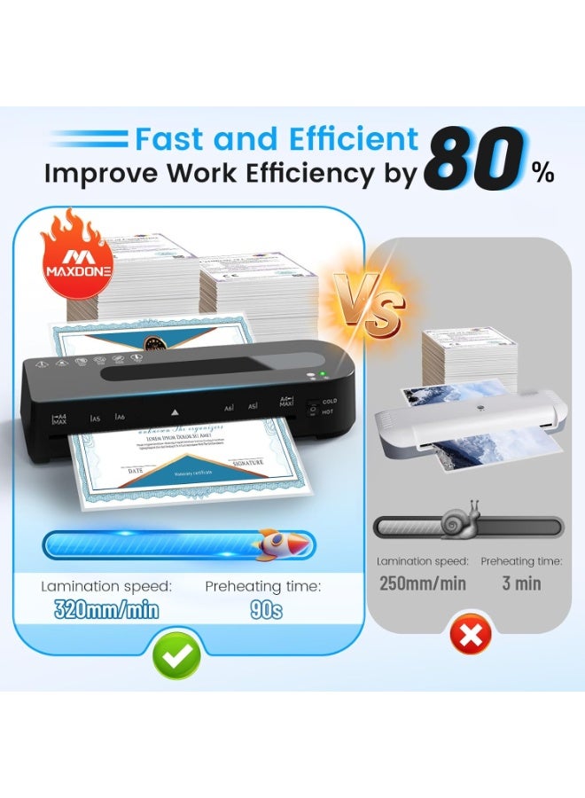 Y&D Laminator Machine, A4 Laminators Hot & Cold with 20 Laminating Sheets and Trimmer, 9 Inch Laminating Machine for Office, School, Business and Home - Image 3