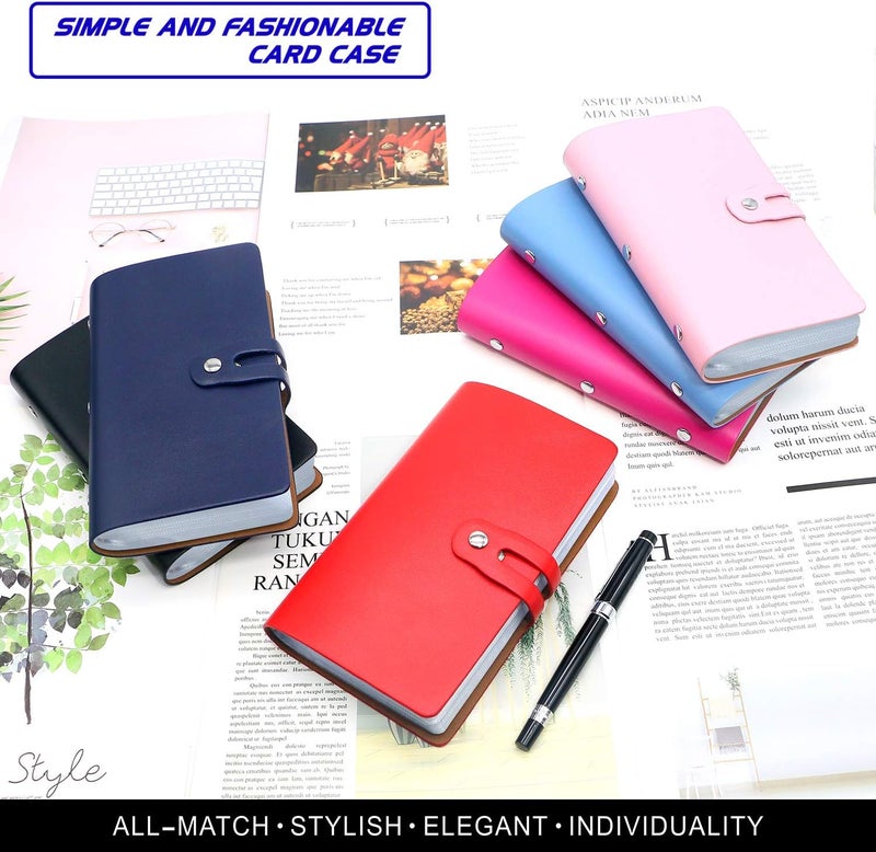 Padike RFID Credit Card Holder Business Card Organizer Business Card Holder, with 96 Card Slots Credit Card Protector for Managing Your Different Cards to Prevent Loss or Damage (Apricot) - Image 2