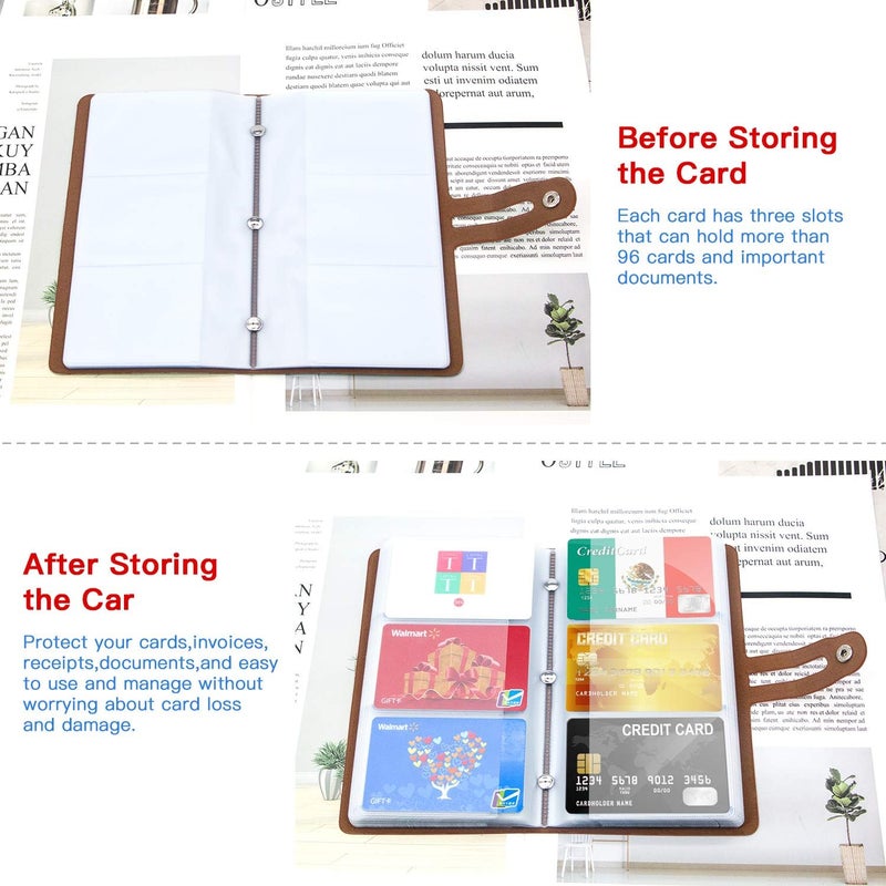 Padike RFID Credit Card Holder Business Card Organizer Business Card Holder, with 96 Card Slots Credit Card Protector for Managing Your Different Cards to Prevent Loss or Damage (Apricot) - Image 5