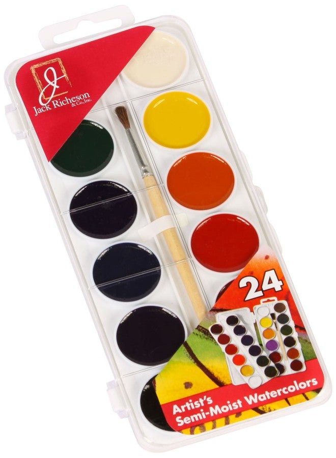 Jack Richeson Student Semi Moist Watercolor, Set of 24 - Image 1
