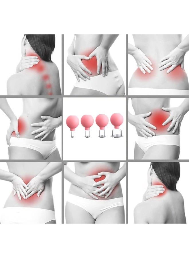 طقم حجامة زجاجي احترافي مكون من 4 قطع مع كرات شفط - علاج فراغي بدون نار لتخفيف التوتر وتقليل السيلوليت - أكواب حجامة زجاجية بقوة شفط عالية للعناية بالجسم - Image 5