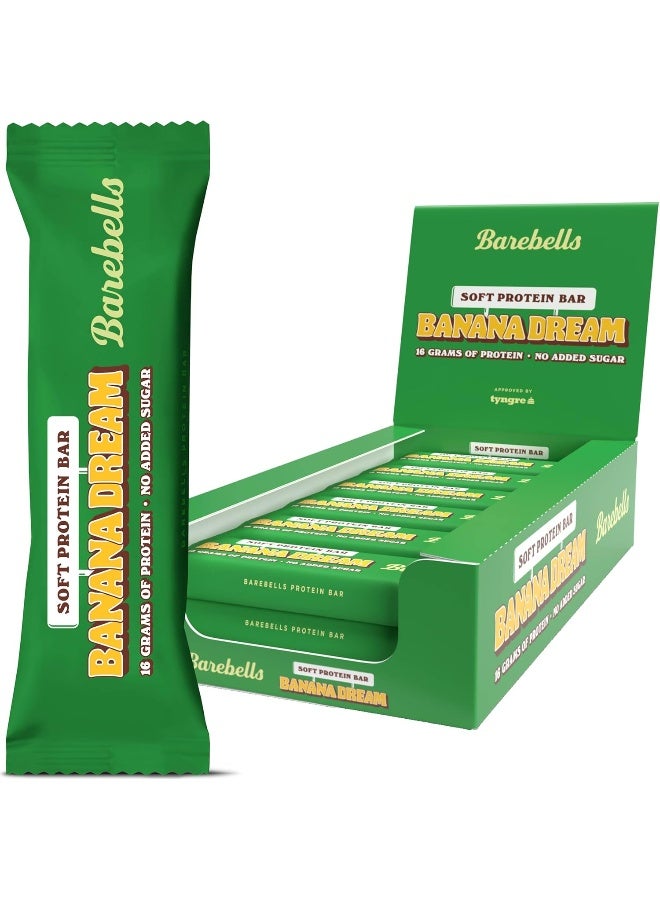 Barebells Protein Bars | 16g protein low carb chocolate bars | after workout low calorie snacks 12 x 55g (Soft Bars Banana Dream) - Image 1