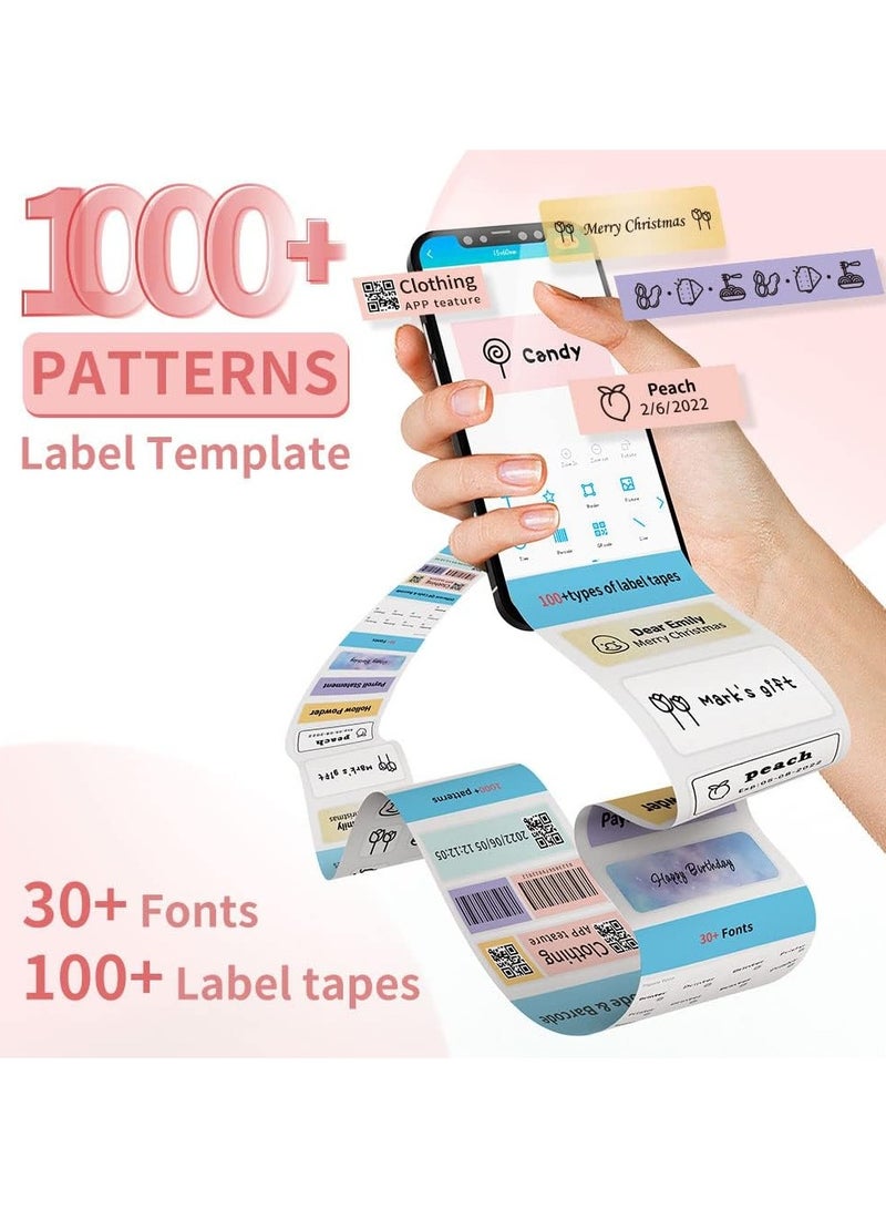 Label printer, portable handheld Bluetooth mini label printer, thermal label printer with a variety of templates for smartphones, ideal for children's school supplies and classroom supplies, easy to use - Image 3