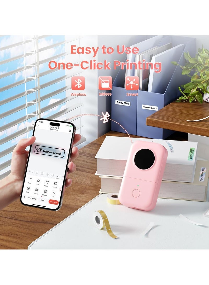 Label printer, portable handheld Bluetooth mini label printer, thermal label printer with a variety of templates for smartphones, ideal for children's school supplies and classroom supplies, easy to use - Image 4